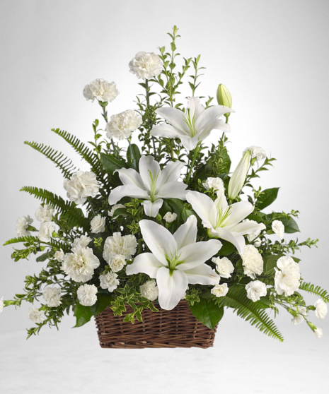 Peaceful White Lily Basket